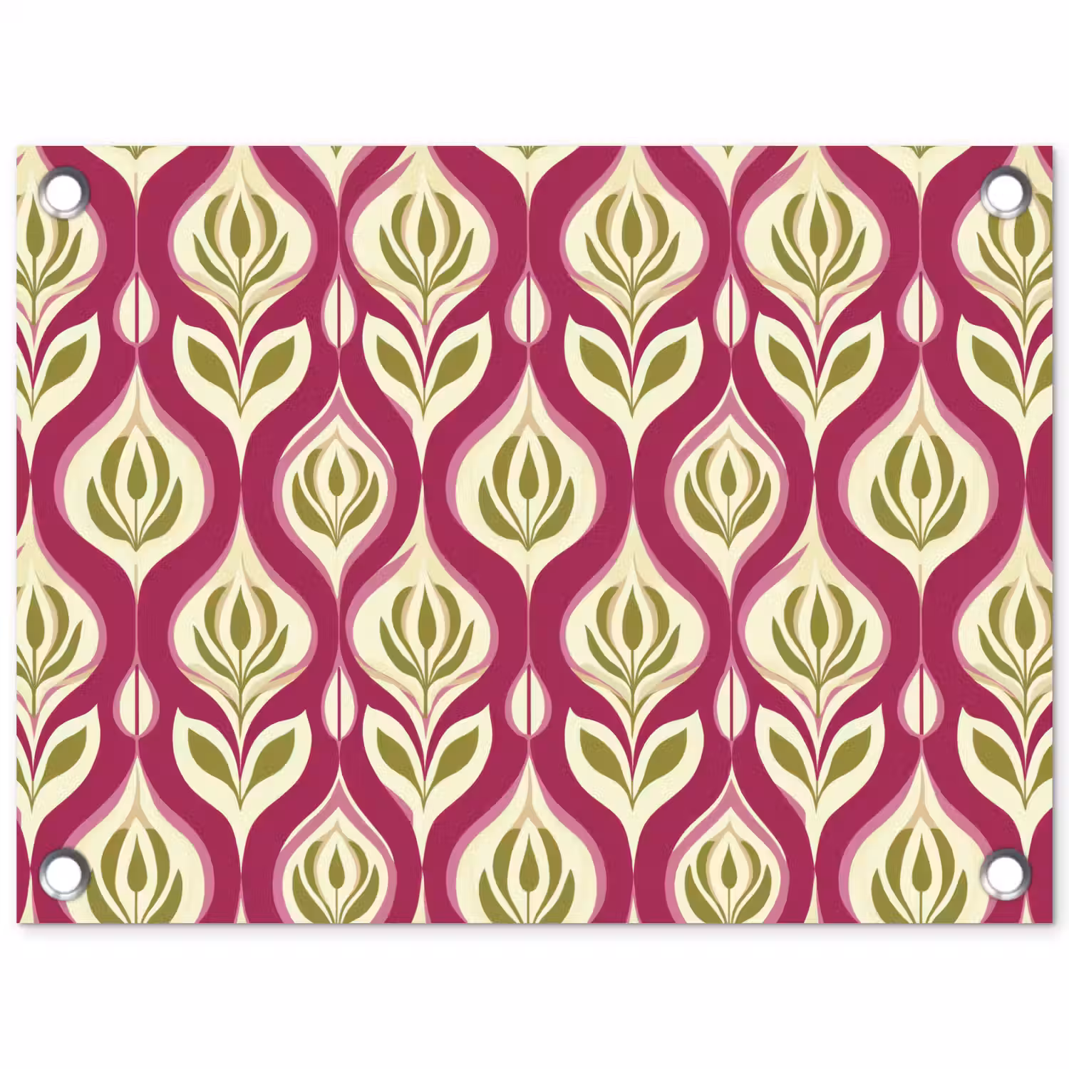 Retro - Floraal - Paars tuinposter los doek klein 239 -3d