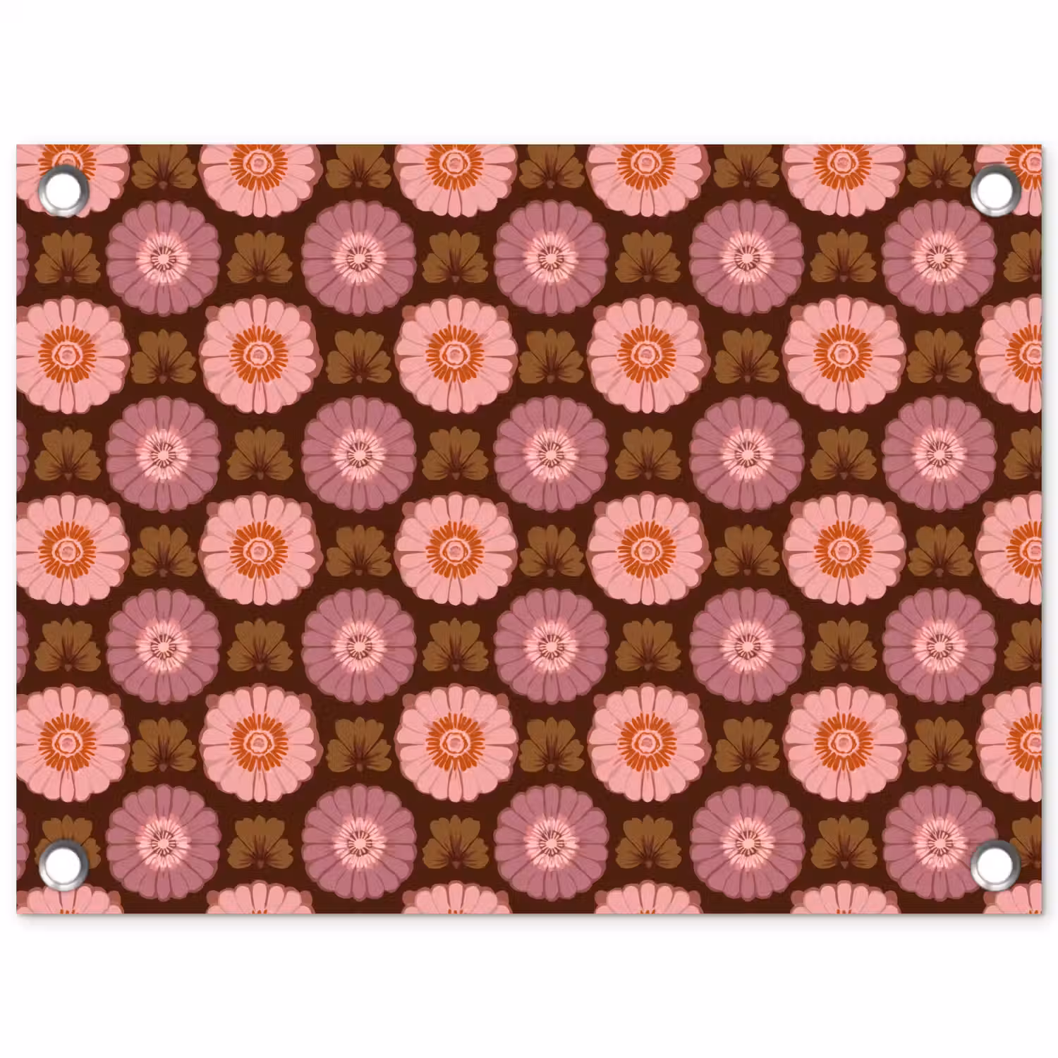 Retro - Madelief - Roze tuinposter los doek klein 239 -3d