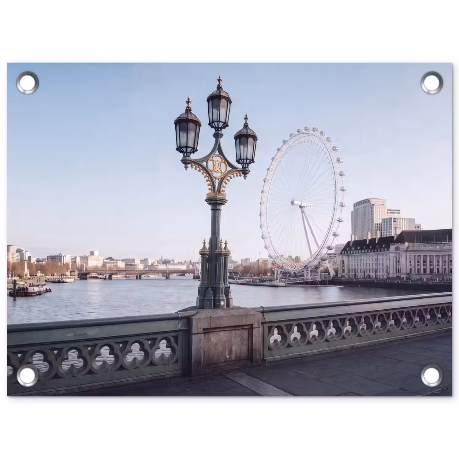 Reuzenrad - Londen - Stad - Architectuur - Brug tuinposter los doek klein -3d