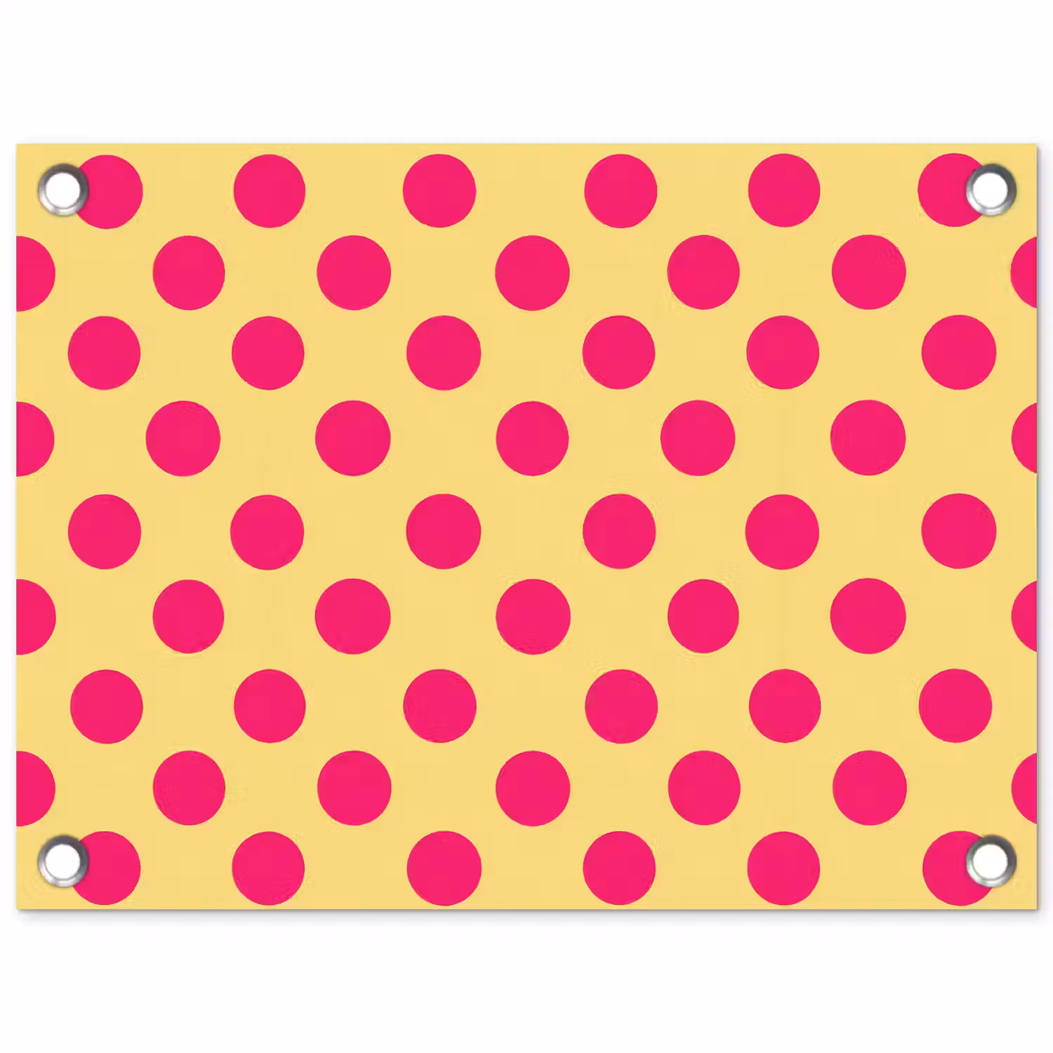 Roze - Stippen - Geel tuinposter los doek klein 239 -3d