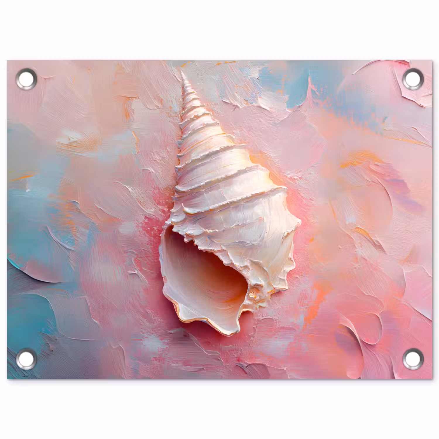 Schelp - Pastel - Pink tuinposter los doek klein -3d