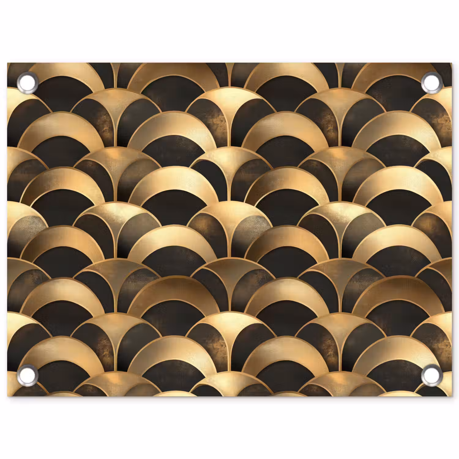 Schubben - Structuur - Goud tuinposter los doek klein 239 -3d