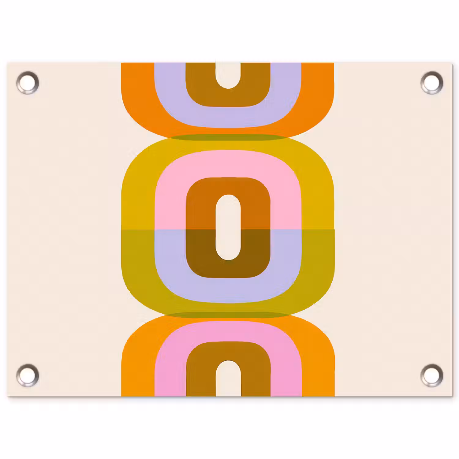 Stapel - Vormen - Geblokt - Oranje tuinposter los doek klein -3d