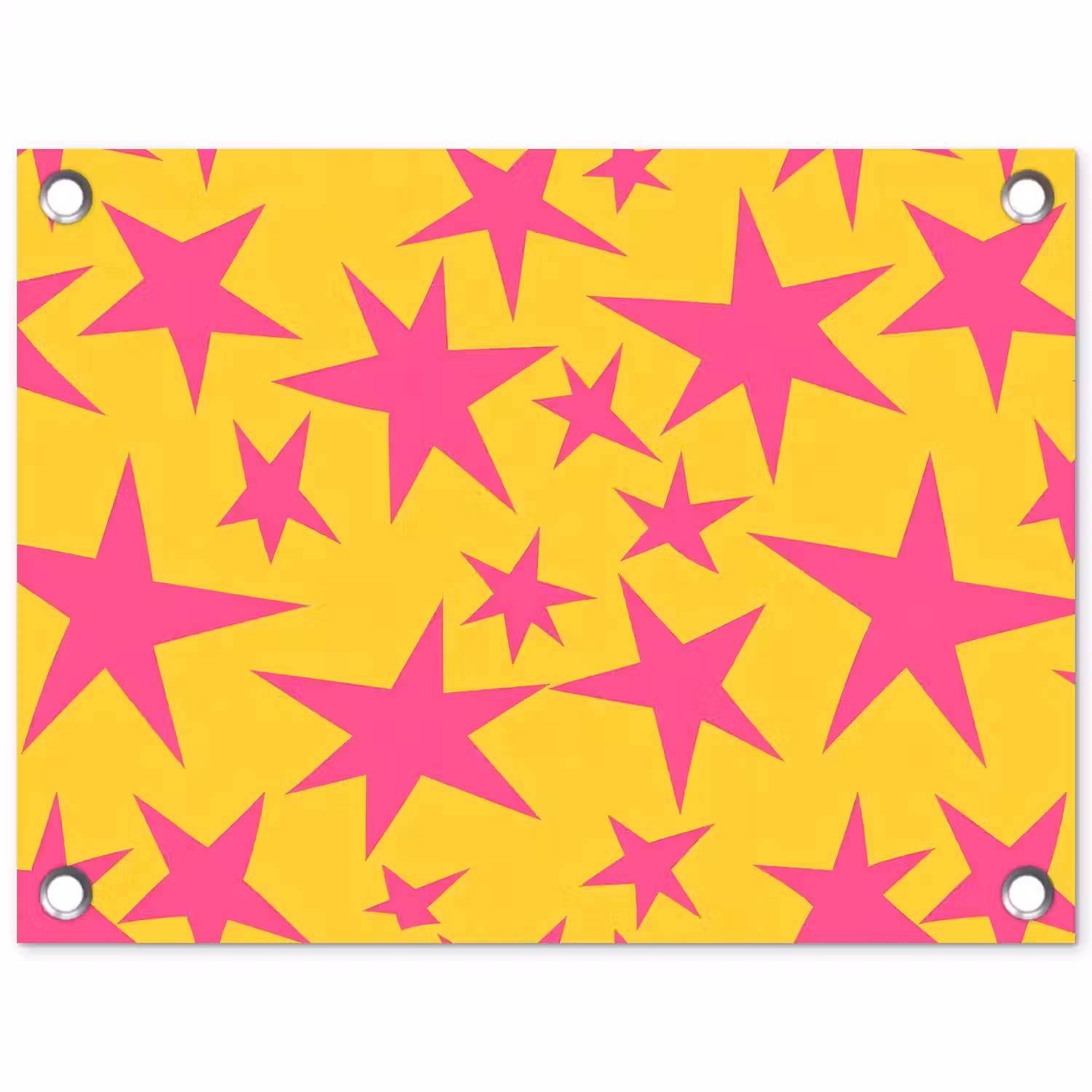 Sterren - Patroon - Roze - Geel tuinposter los doek klein 239 -3d