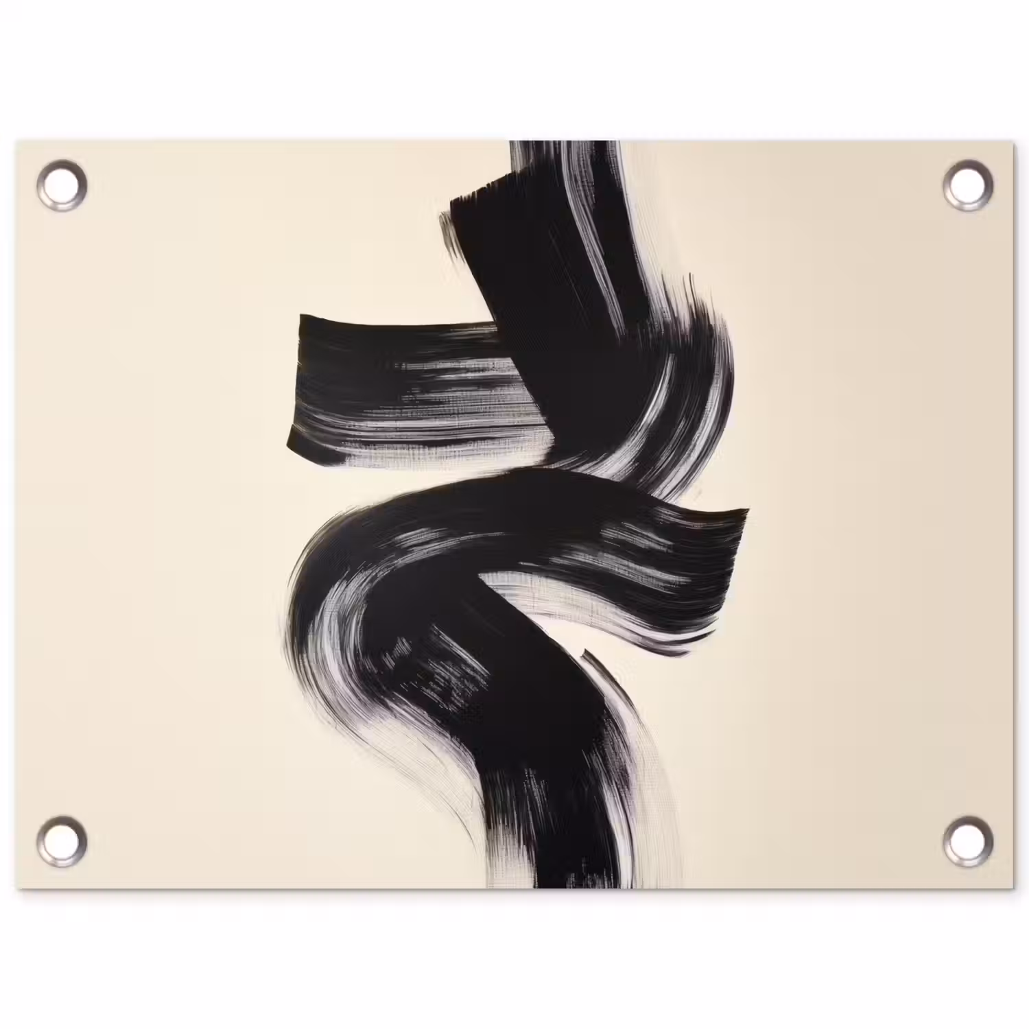 Strepen - Zwart - Abstract tuinposter los doek klein -3d