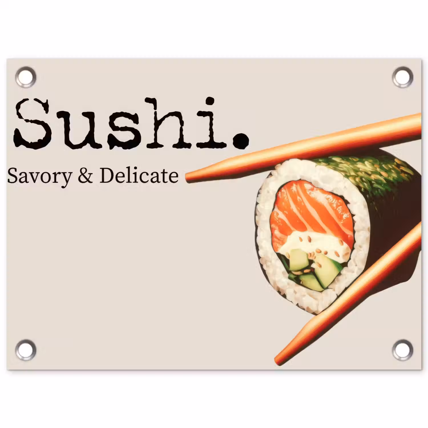 Sushi - Zalm - Rijst - Japans tuinposter los doek klein -3d
