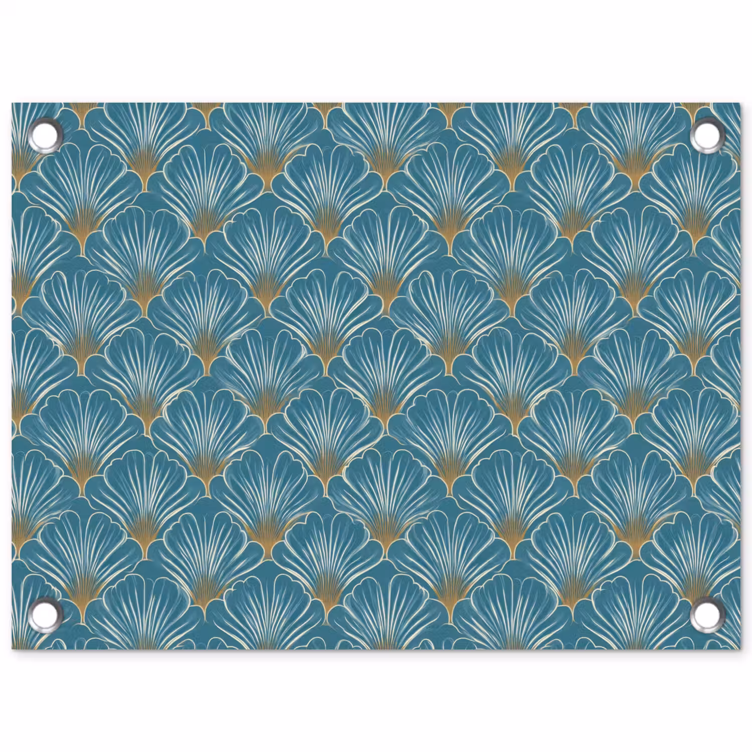 Symmetrisch - Patroon - Blauw tuinposter los doek klein 239 -3d