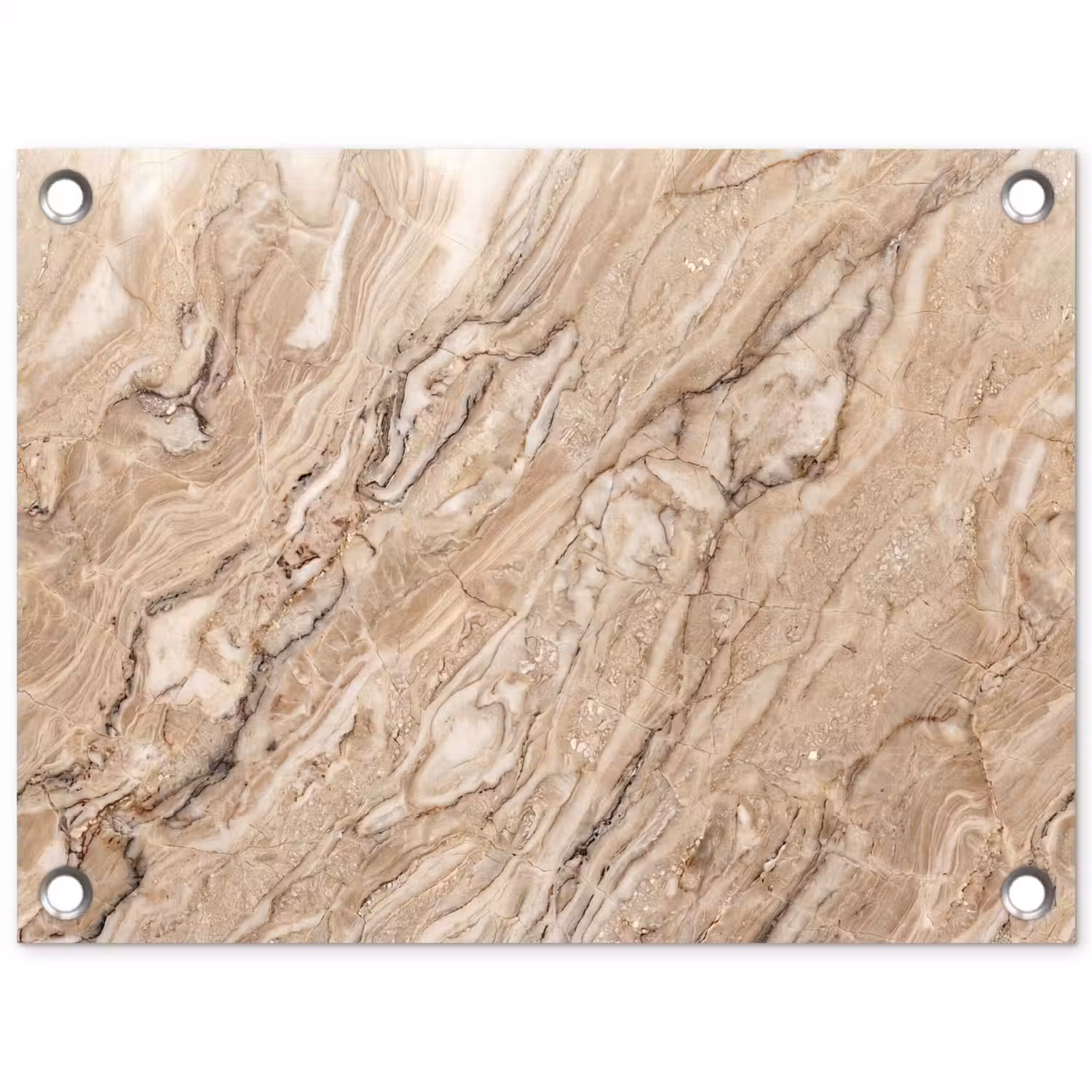 Textuur - Aders - Abstract - Modern - Beige tuinposter los doek klein -3d