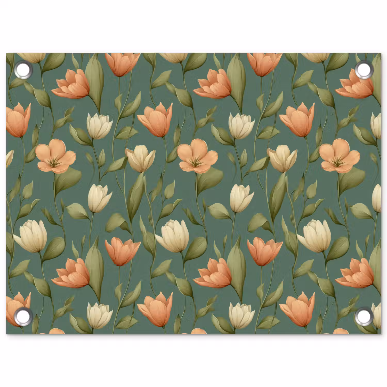 Tulpen - Botanisch - Groen tuinposter los doek klein 239 -3d