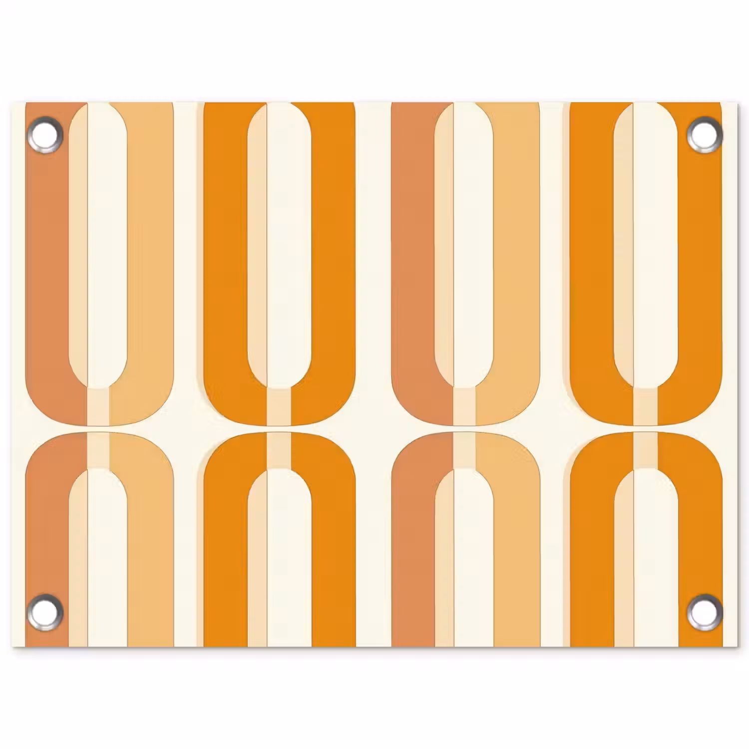U-vorm - Retro - Oranje tuinposter los doek klein 239 -3d