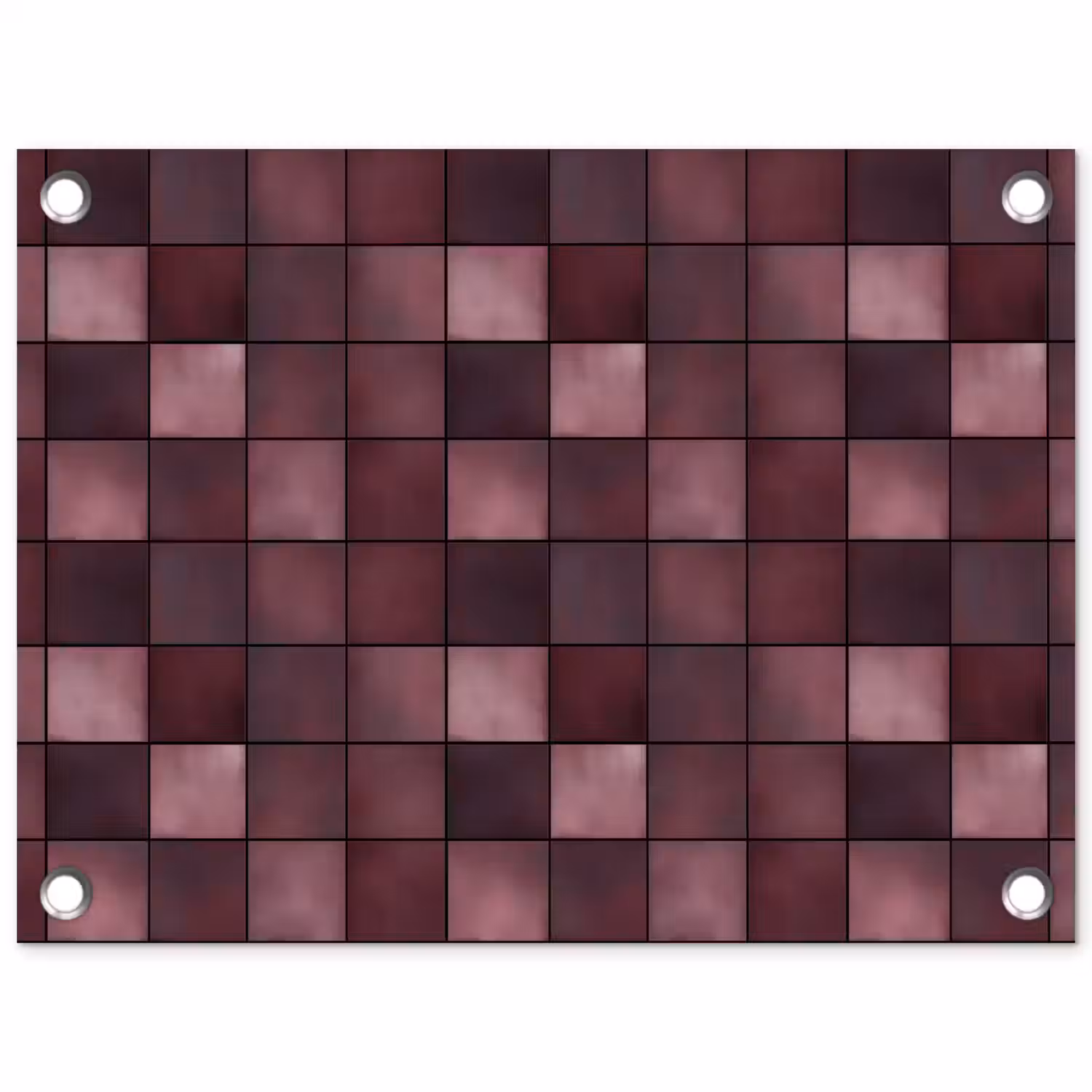 Vierkant - Tegel - Patroon - Paars tuinposter los doek klein 239 -3d