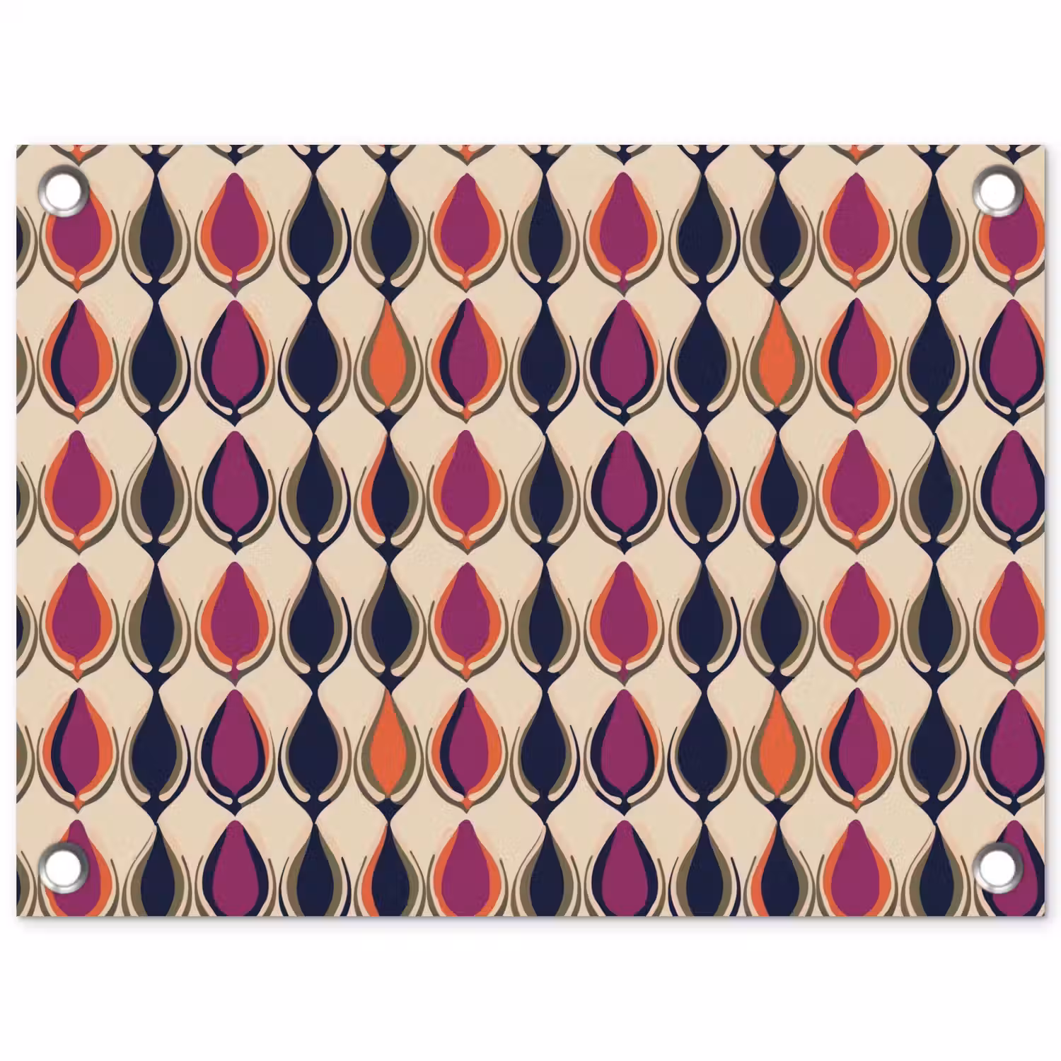 Vintage - Retro - Kleurrijk tuinposter los doek klein 239 -3d