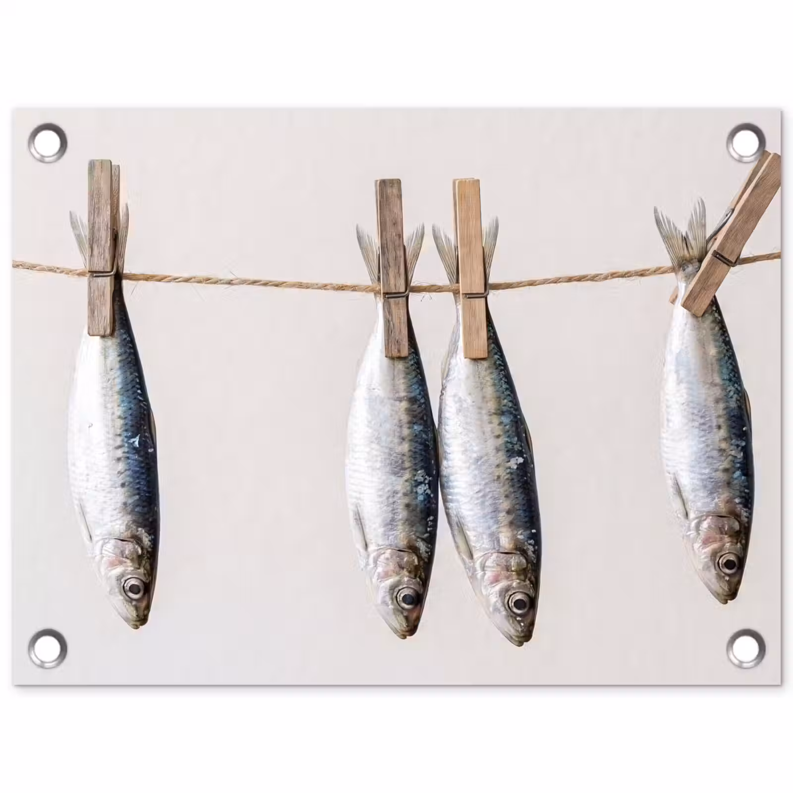 Tuinposter - Vis - Hangend - Eten - Vis - Hangend - Eten tuinposter los doek klein