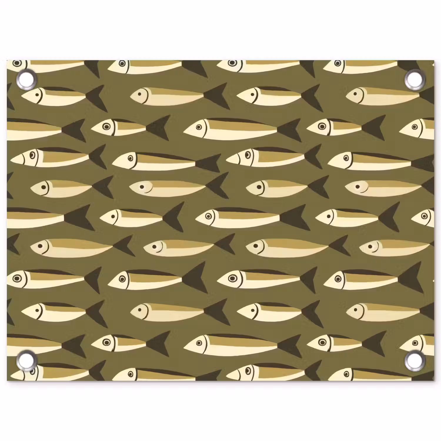 Vis - Patroon - Groen tuinposter los doek klein 239 -3d