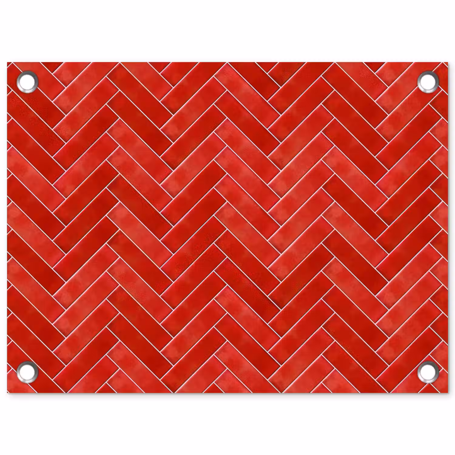 Visgraat - Tegel - Rood tuinposter los doek klein 239 -3d