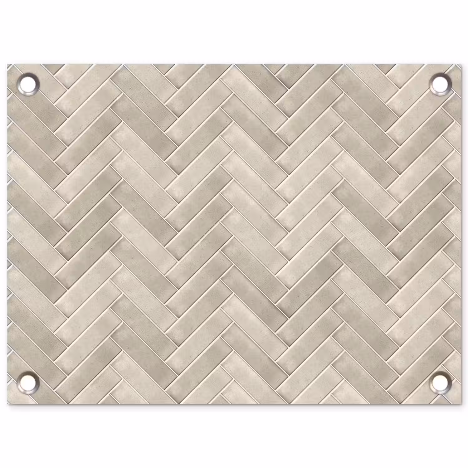 Visgraat - Wandtegel - Beige tuinposter los doek klein 239 -3d