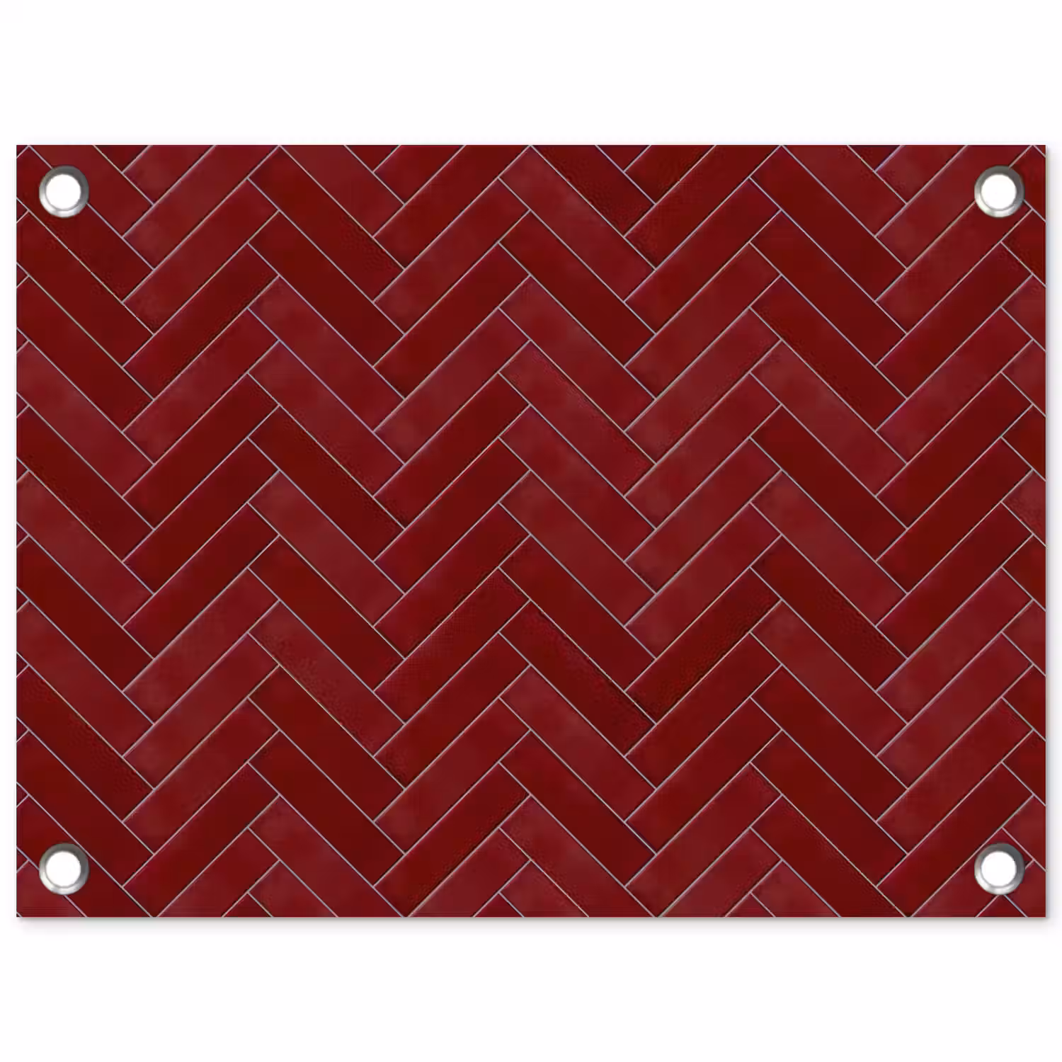 Visgraat - Wandtegel - Bordeaux - Rood tuinposter los doek klein 239 -3d