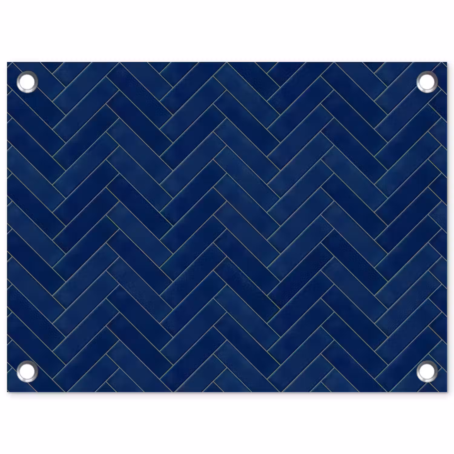 Visgraat - Wandtegel - Donkerblauw - Navy Blue tuinposter los doek klein 239 -3d