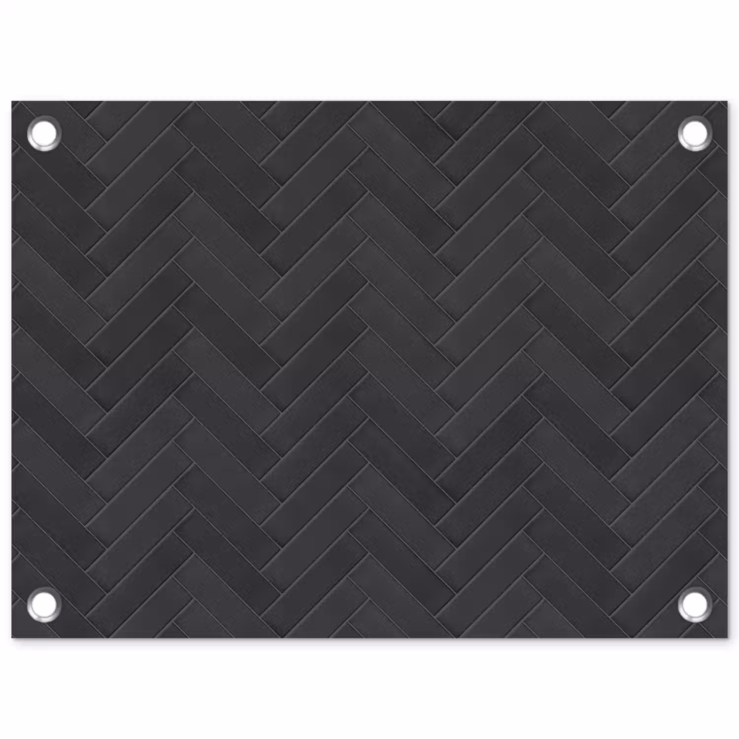 Visgraat - Wandtegel - Donkergrijs tuinposter los doek klein 239 -3d