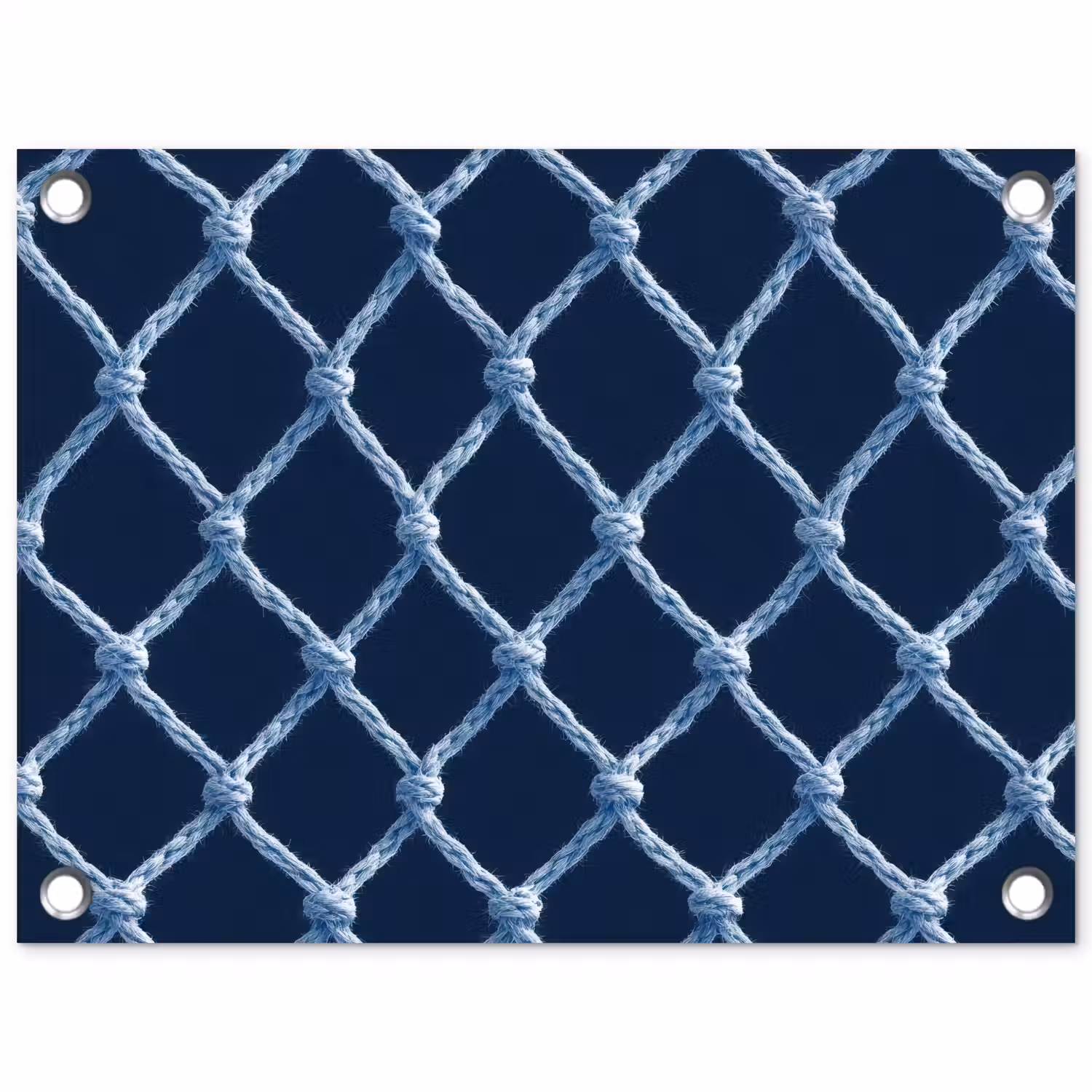 Visnet - Touw - Patroon - Marineblauw tuinposter los doek klein 239 -3d