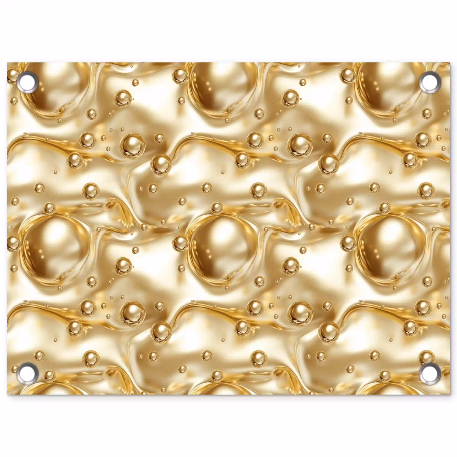 Vloeibaar - Druppels - Goud tuinposter los doek klein 239 -3d