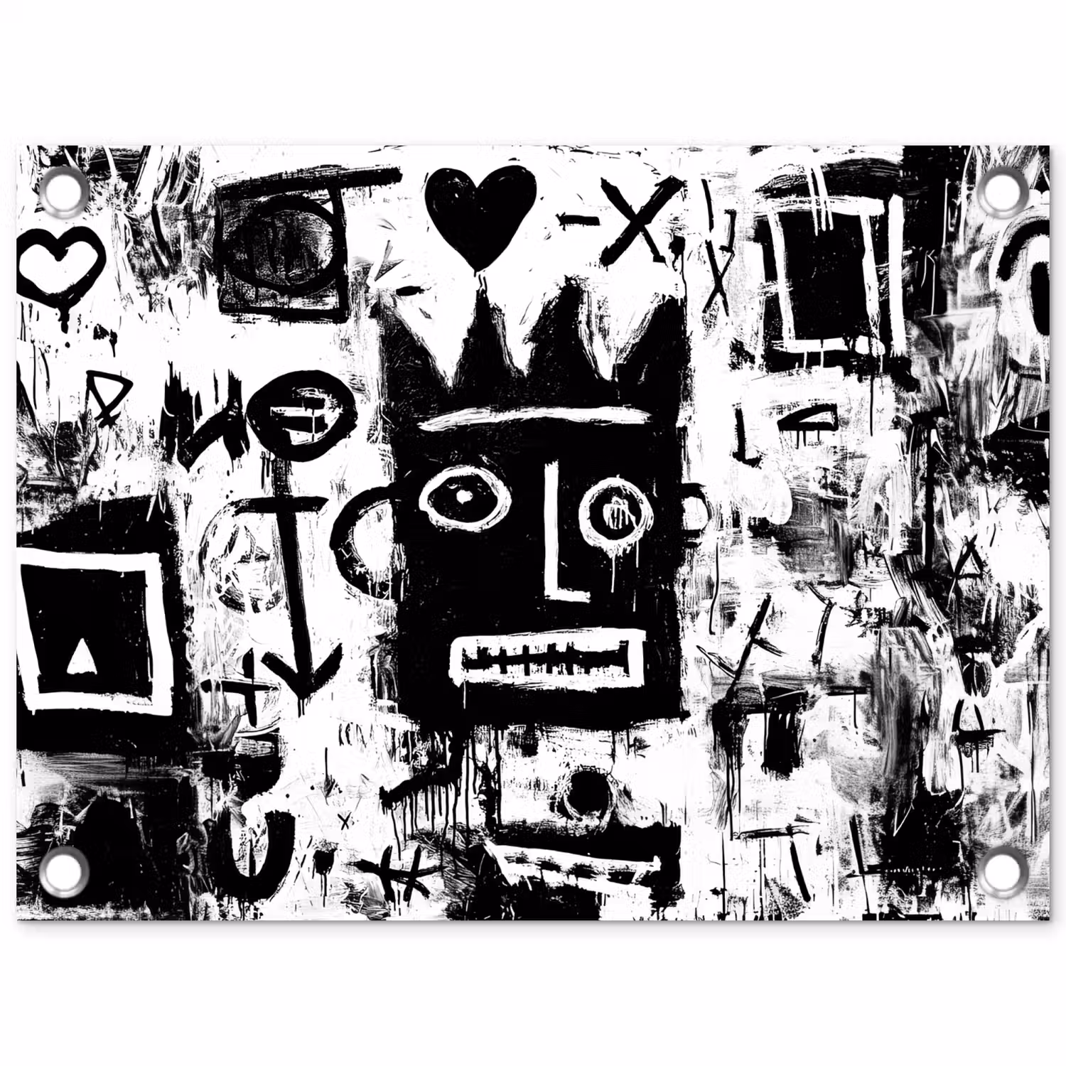 Vormen - Gezocht - Zwart - Abstract tuinposter los doek klein -3d
