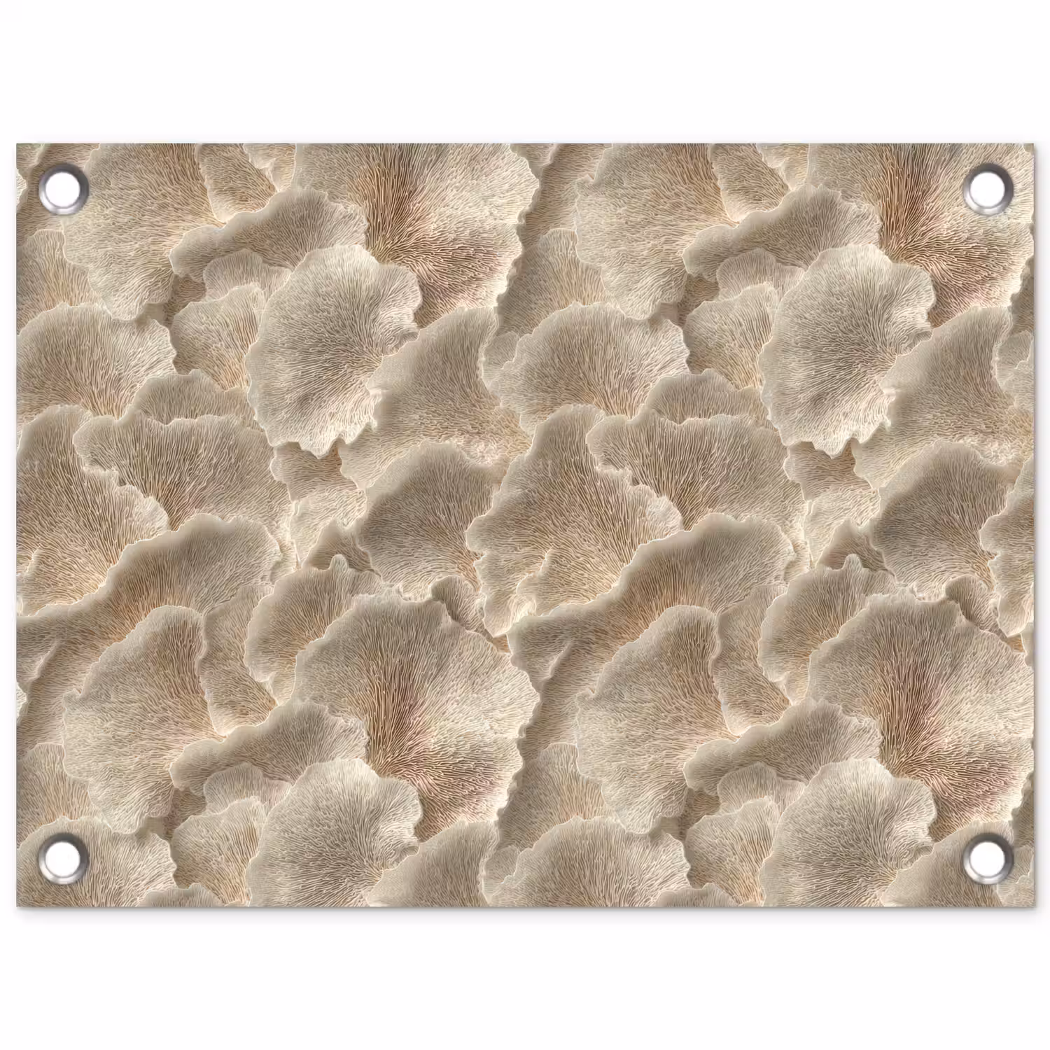 Waaierstructuren - Beige - Vezeltextuur tuinposter los doek klein 239 -3d