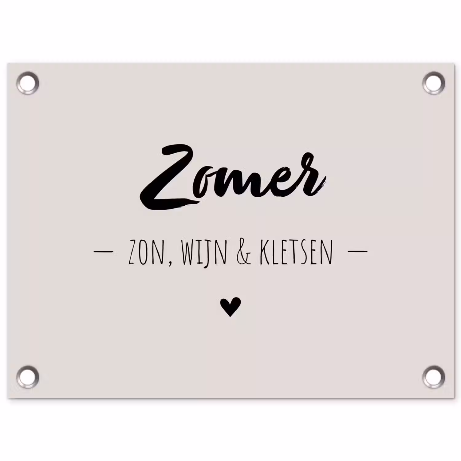 Wijn - Zomer zon, wijn & kletsen - Quotes - Tekst tuinposter los doek klein -3d