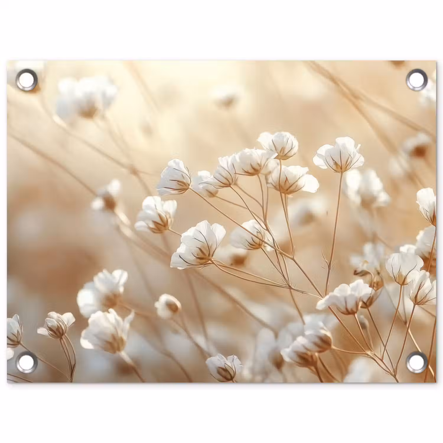 Wilde - Bloemen - Wit tuinposter los doek klein -3d