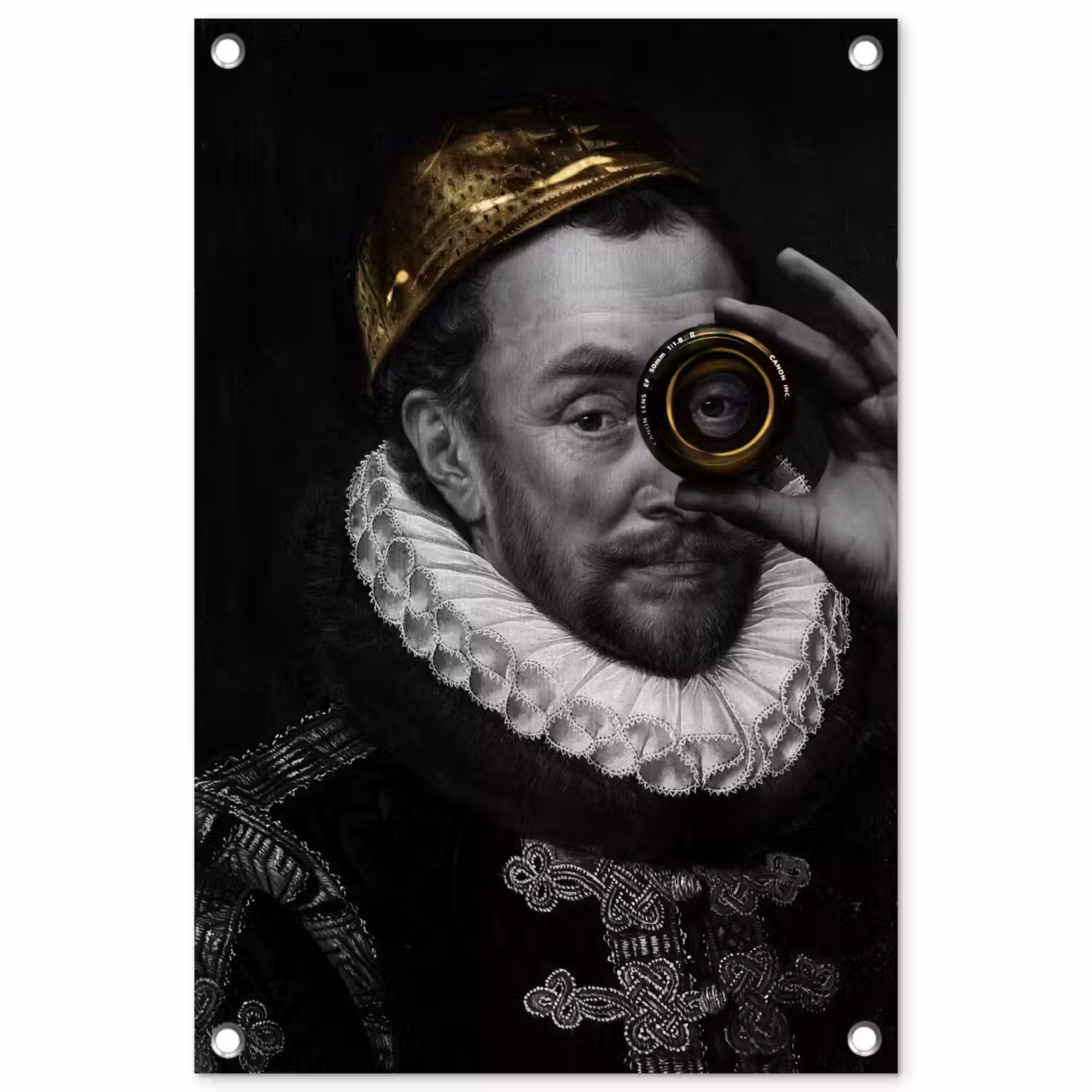 Willem van Oranje - Adriaen Thomasz - Goud - Lens tuinposter los doek klein -3d