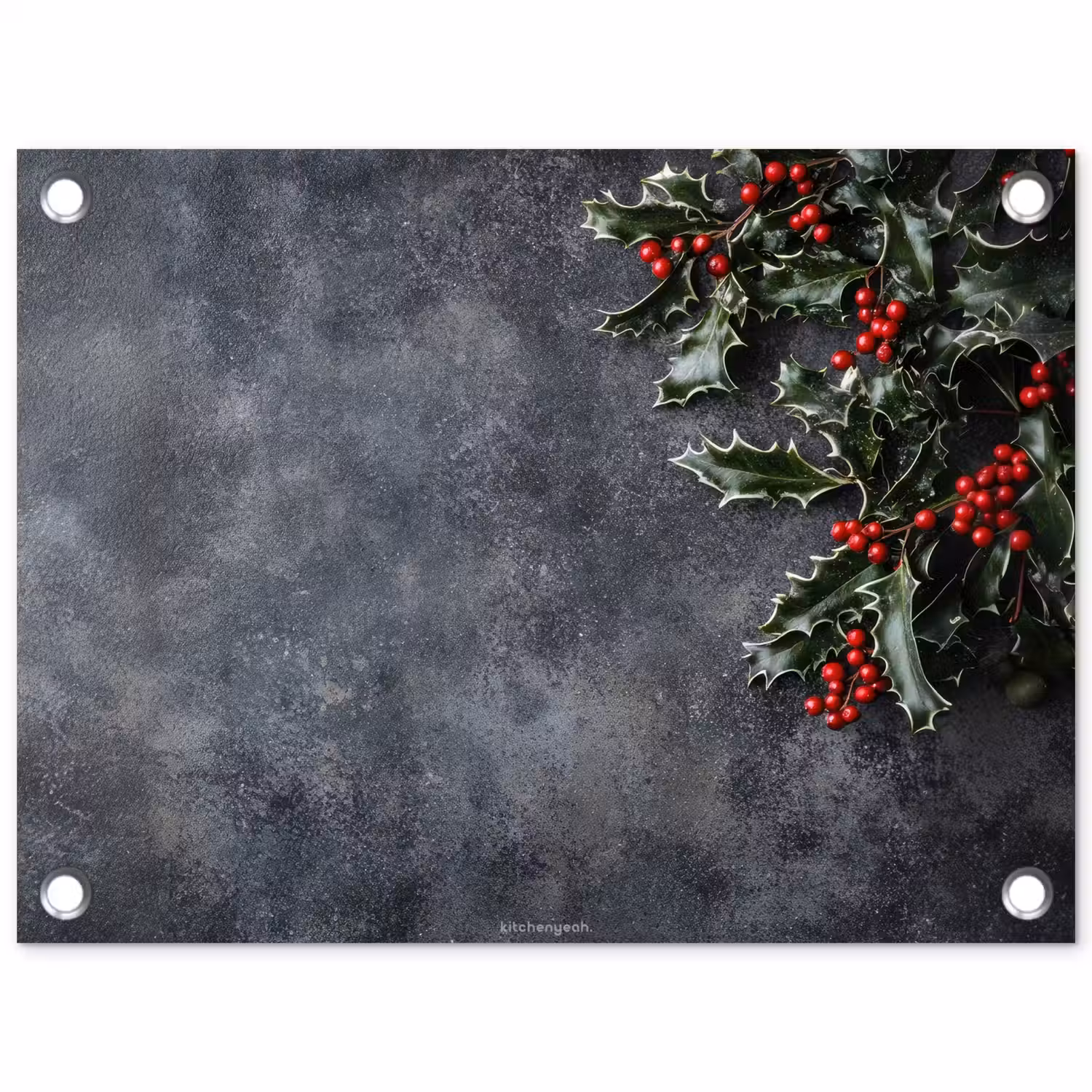 Winter - Hulst - Kerst - Beton tuinposter los doek klein -3d