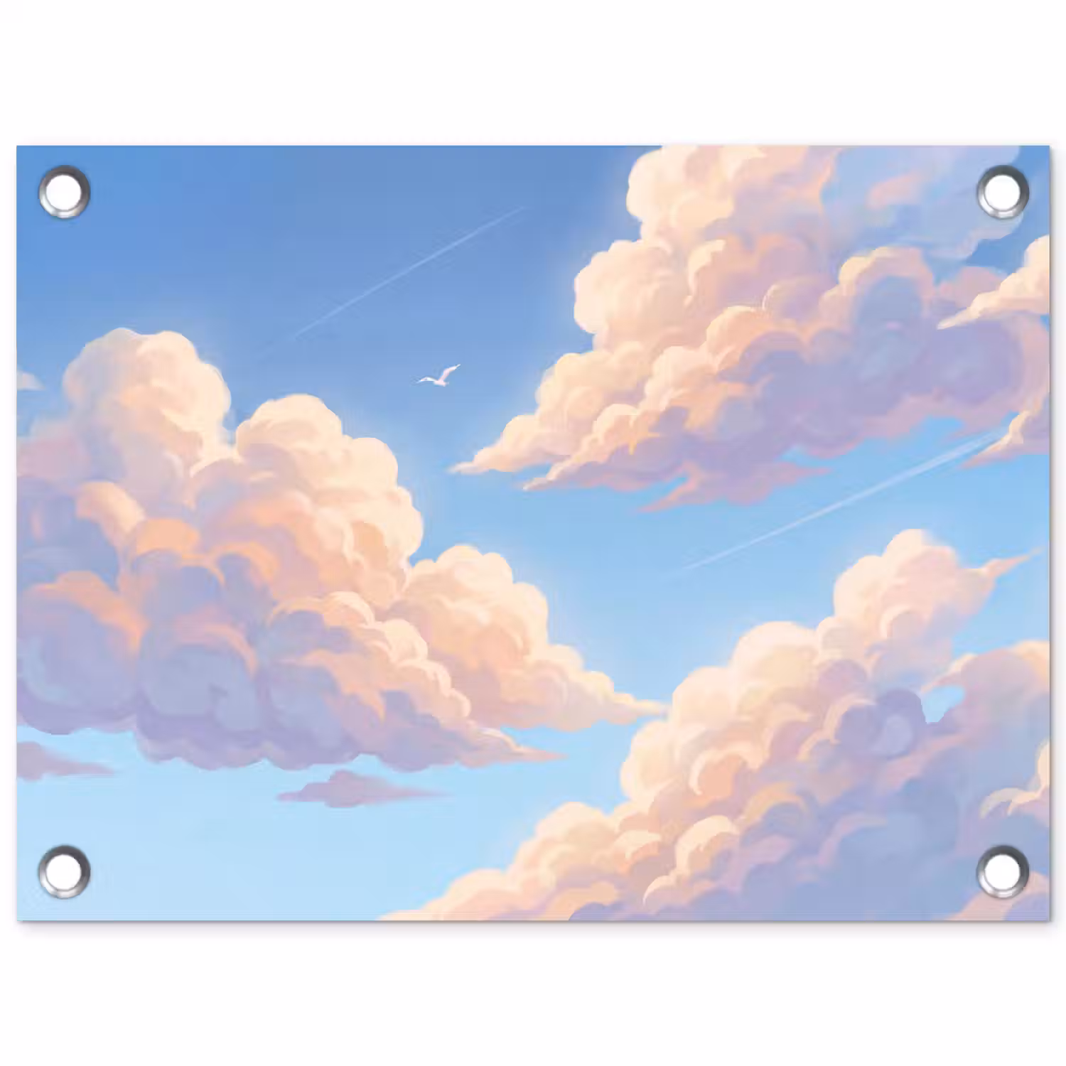 Wolken - Lucht - Natuur - Blauw tuinposter los doek klein -3d