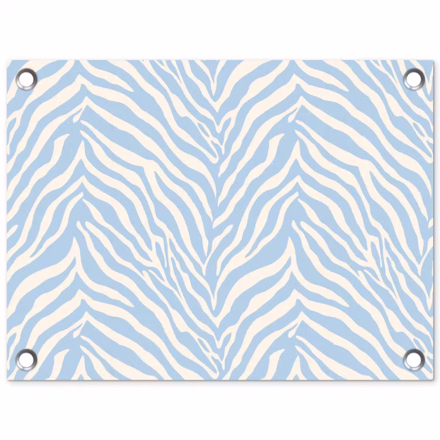 Zebra - Motief - Blauw - Wit tuinposter los doek klein 239 -3d