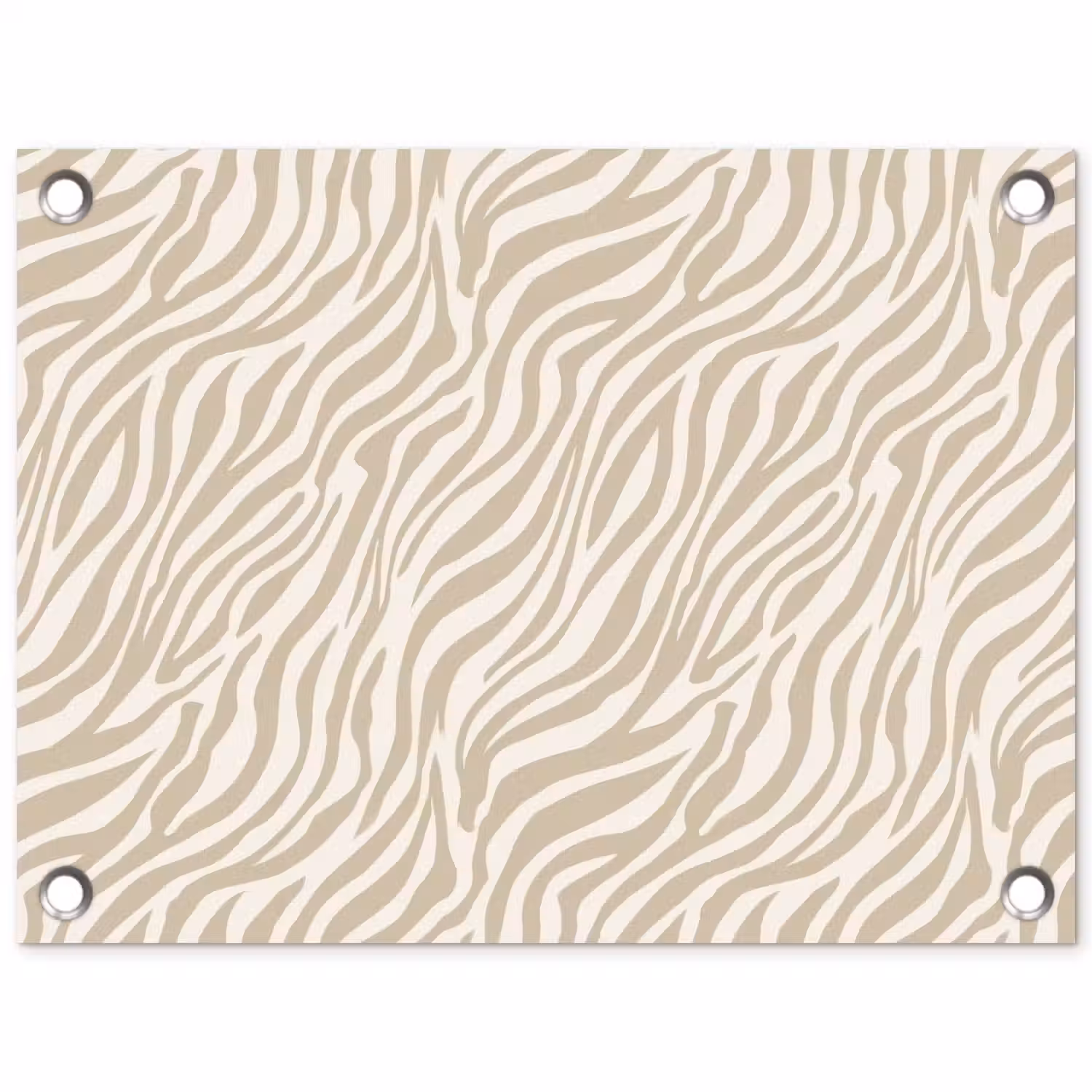 Zebra - Patroon - Beige tuinposter los doek klein 239 -3d