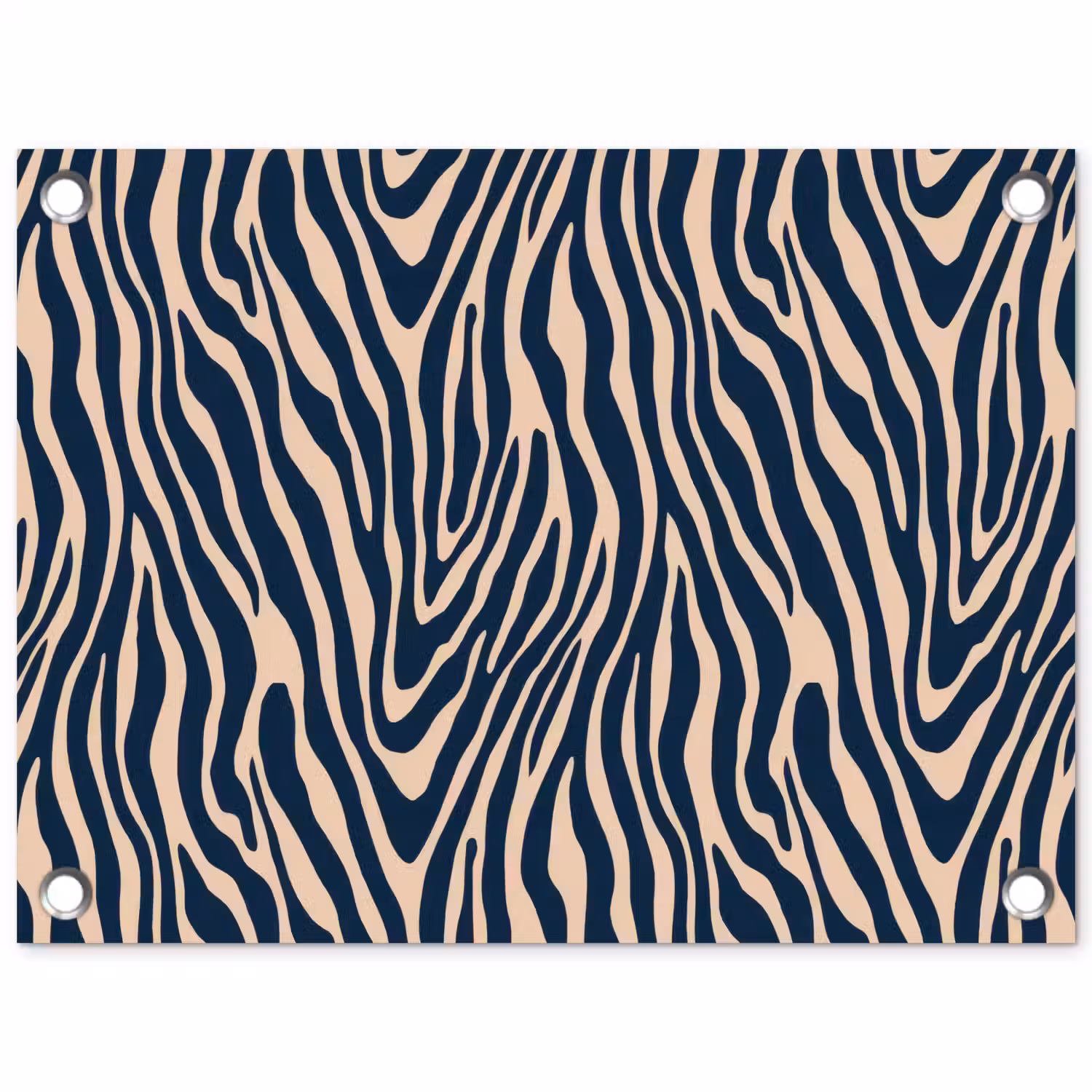 Zebra - Patroon - Blauw - Beige tuinposter los doek klein 239 -3d