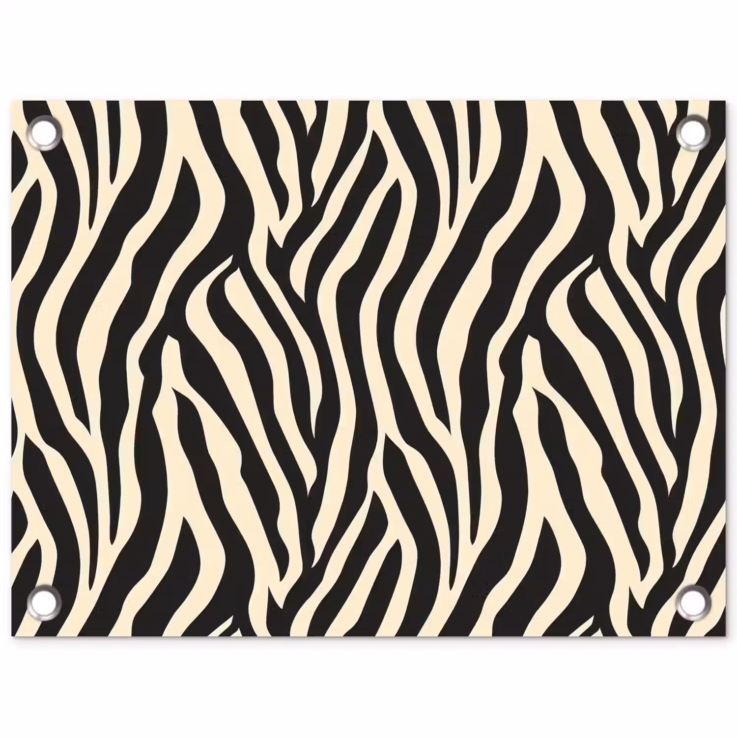Zebra - Print - Klassiek - Zwart tuinposter los doek klein 239 -3d