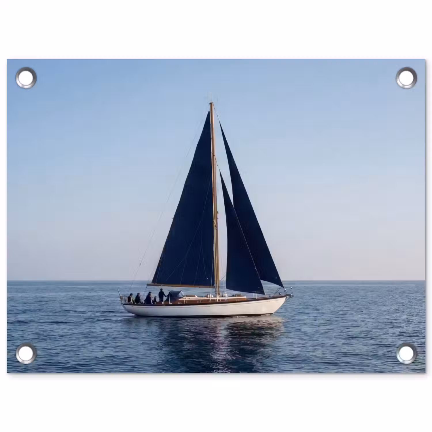 Zeilboot - Zee - Blauw tuinposter los doek klein -3d