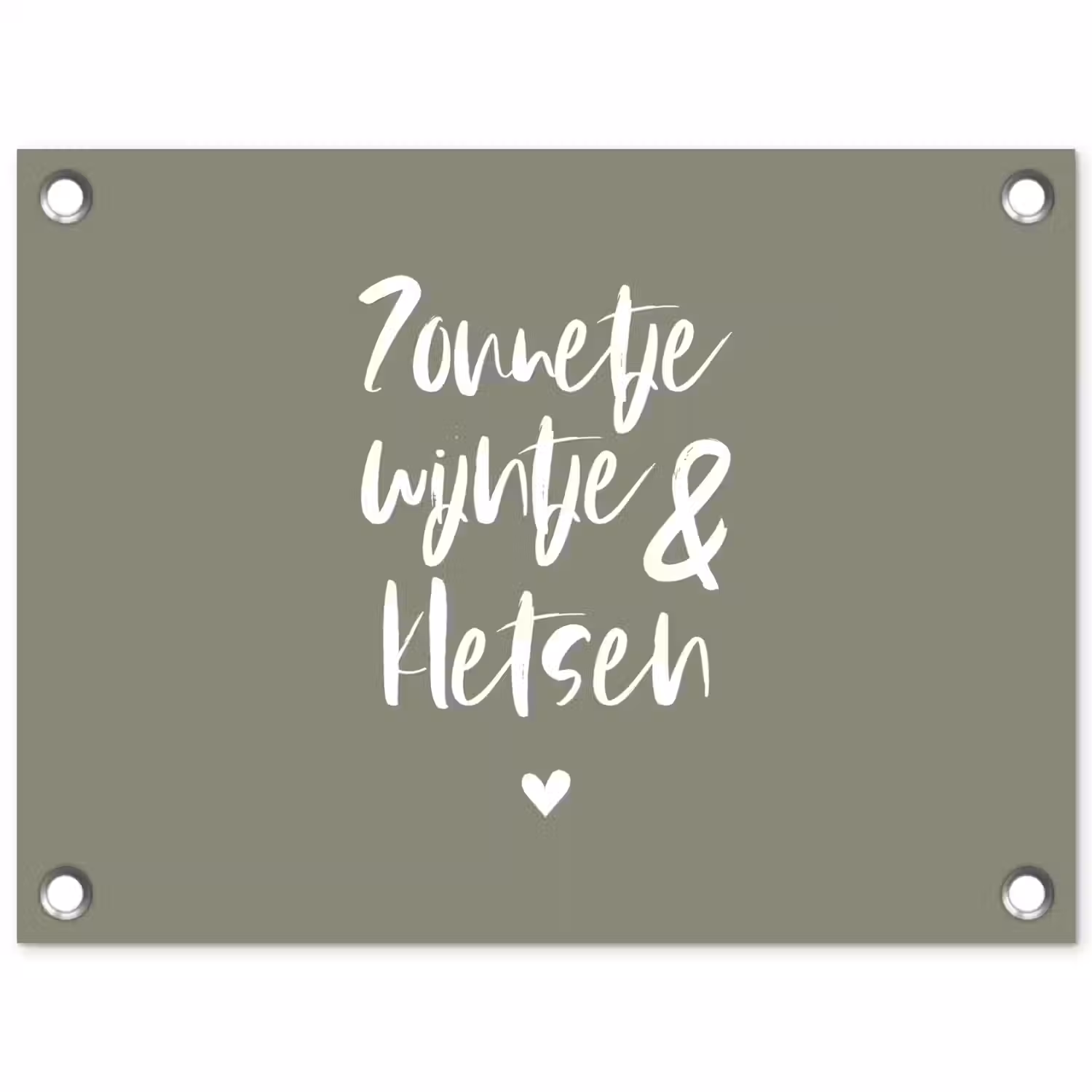 Zomer - Tekst - Zonnetje, wijntje & kletsen - Quotes tuinposter los doek klein -3d