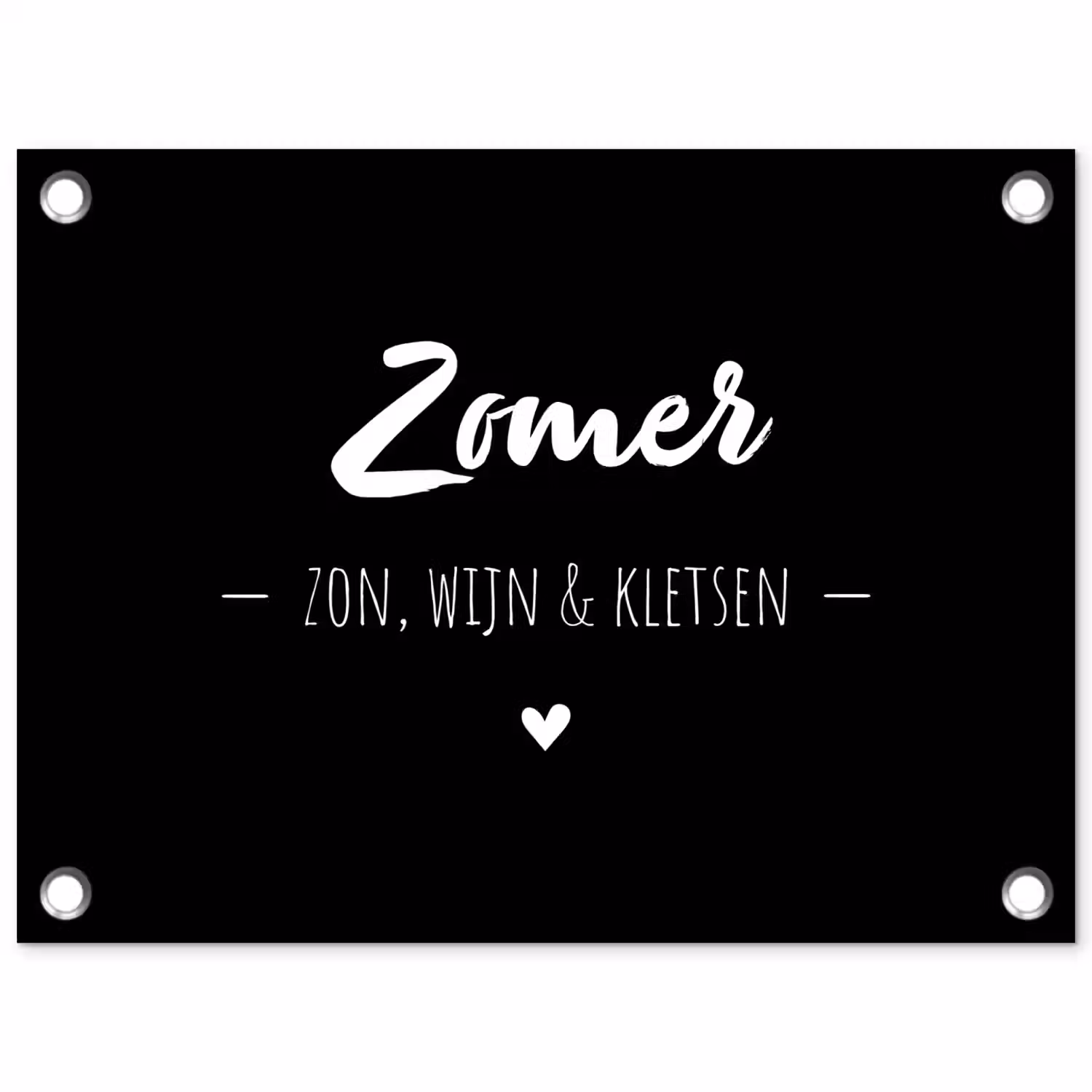 Zomer, zon, wijn & kletsen - Tekst - Zomer - Wijn - Quotes tuinposter los doek klein -3d
