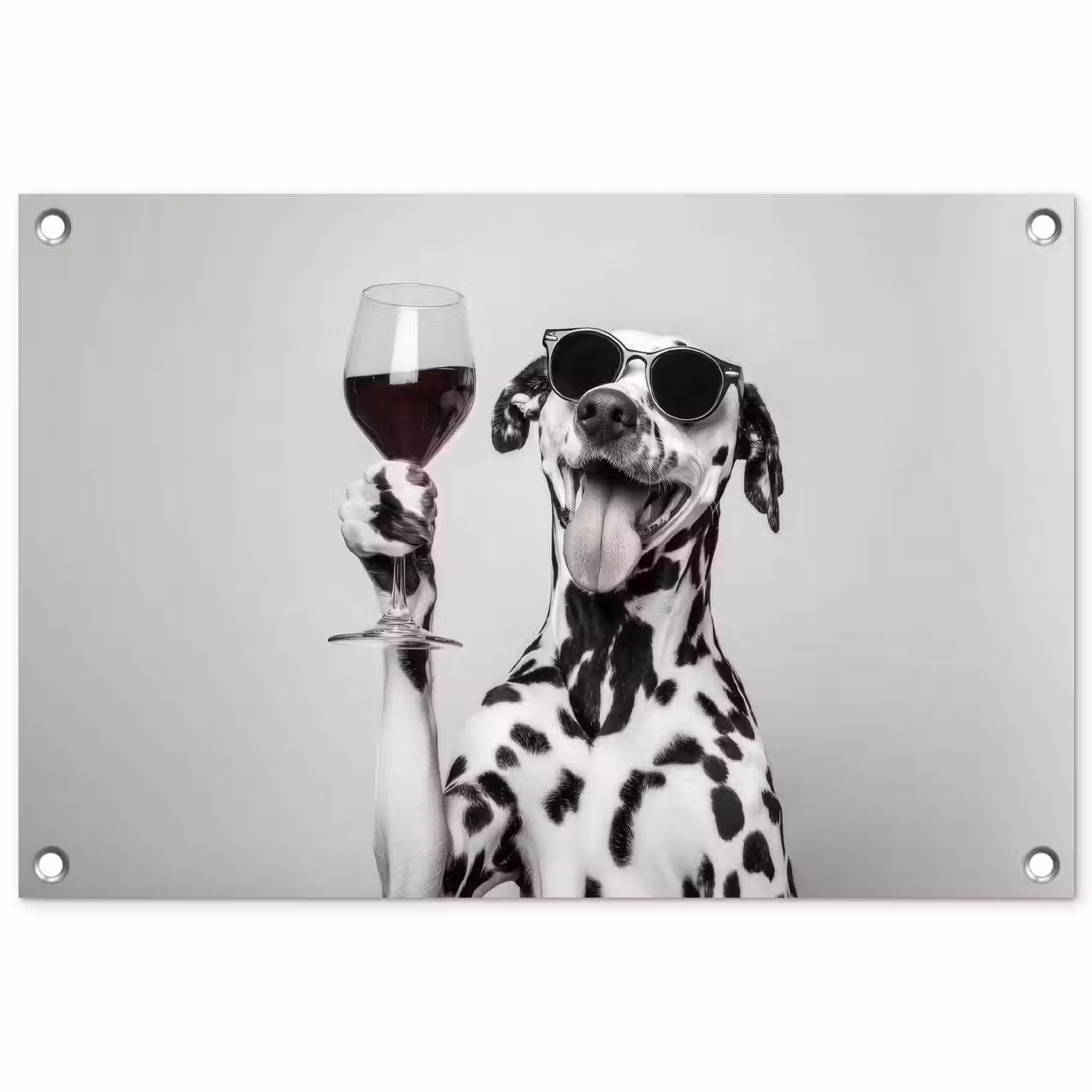 Zonnebril - Dalmatiër - Wijnglas - Tong tuinposter los doek klein -3d