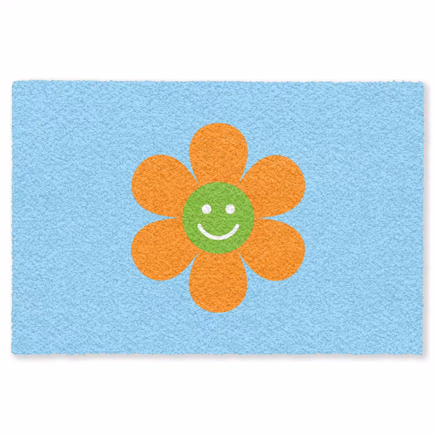 Bloem - Smiley - Kleurrijk Vloerkleed Rechthoek klein -3d