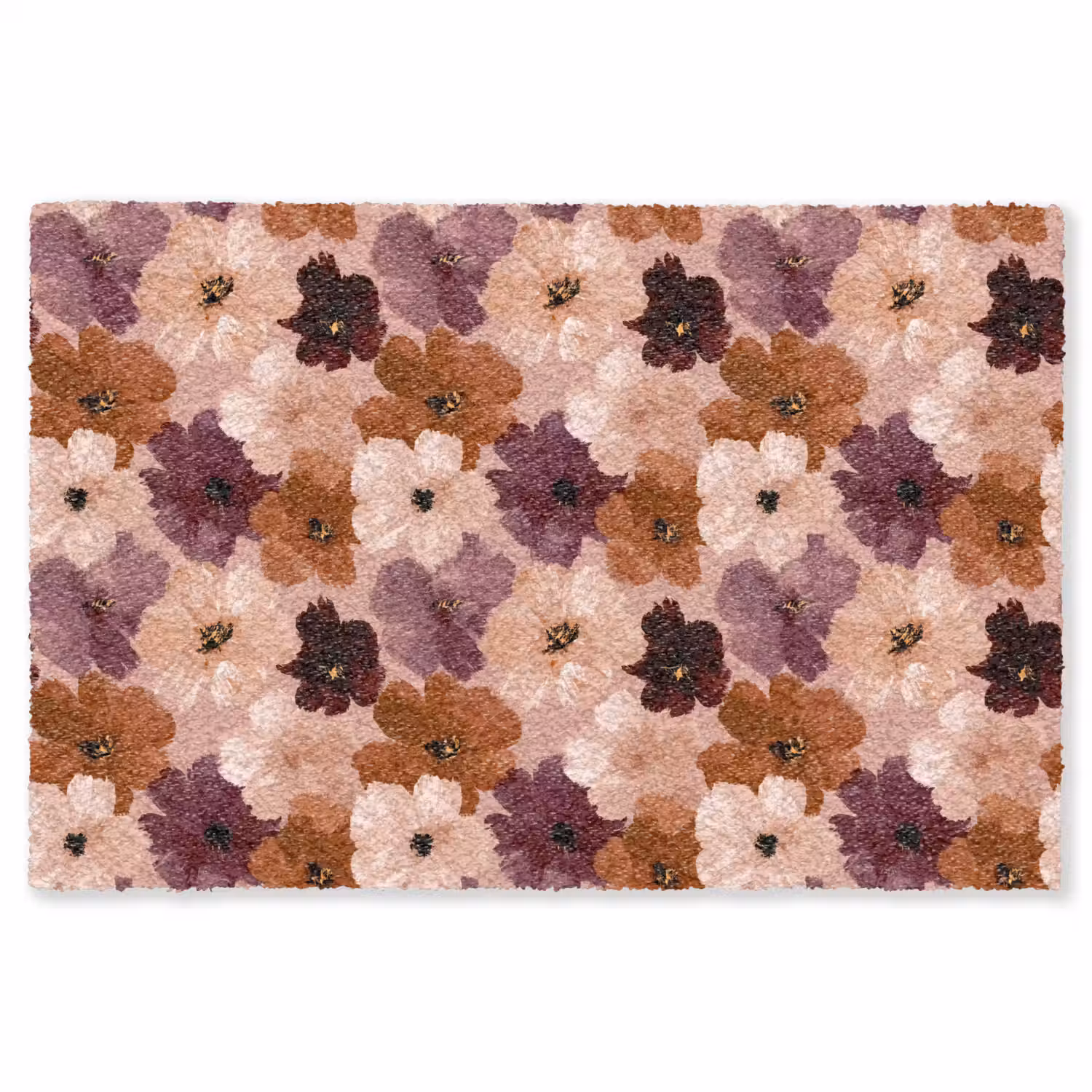 Bloemen - Abstract - Aardetinten Vloerkleed Rechthoek klein 1091 -3d