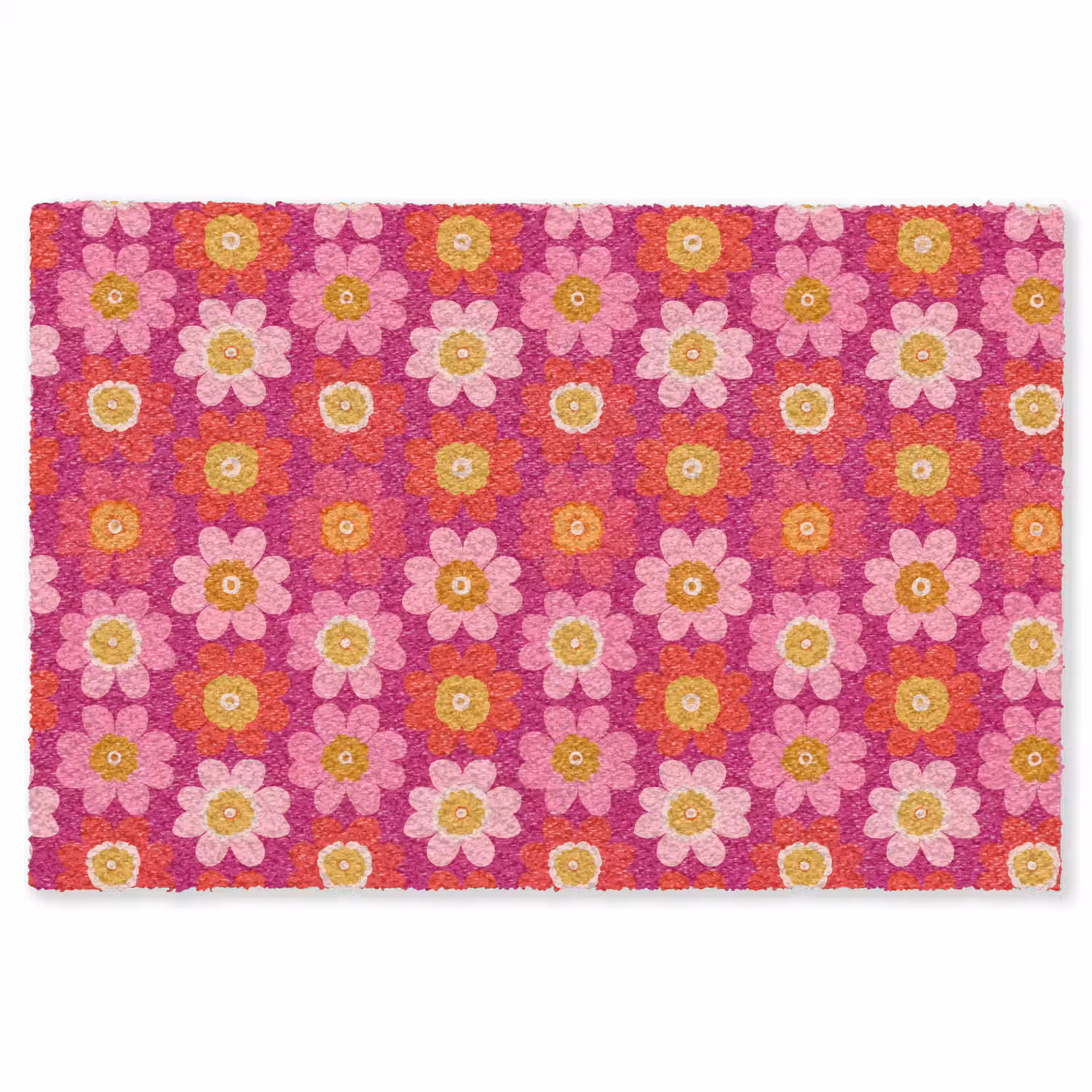 Bloemen - Retro - Kleurrijk Vloerkleed Rechthoek klein 1091 -3d