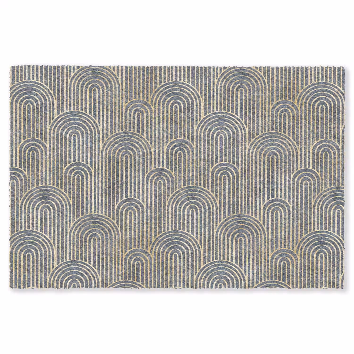 Boog - Goud - Blauw Vloerkleed Rechthoek klein 1091 -3d