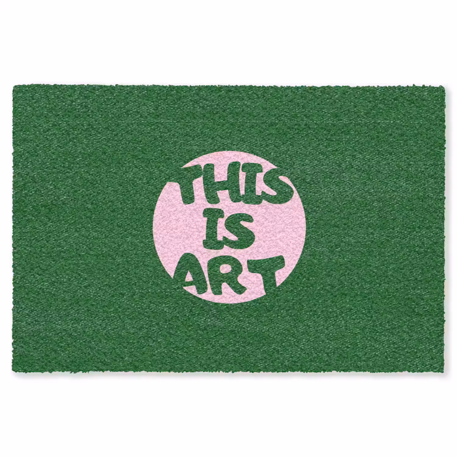 Cirkel - Roze - Tekst - Art Vloerkleed Rechthoek klein -3d