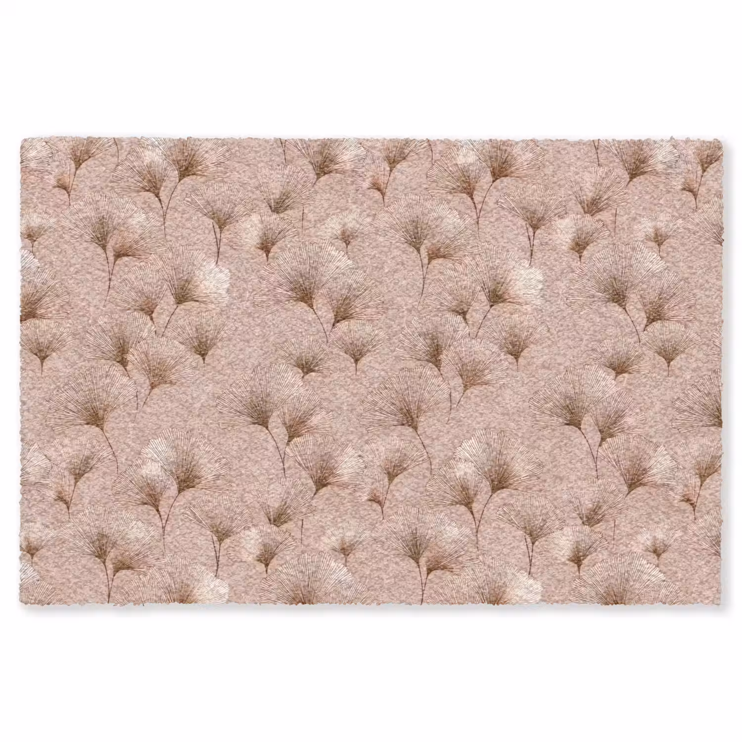 Ginkgo - Patroon - Roze Vloerkleed Rechthoek klein 1091 -3d