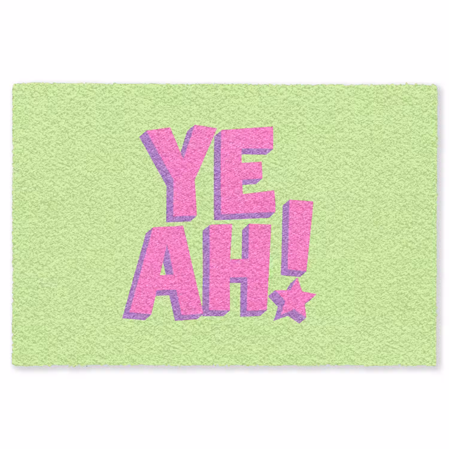 Groen - Neon - Quote Vloerkleed Rechthoek klein -3d