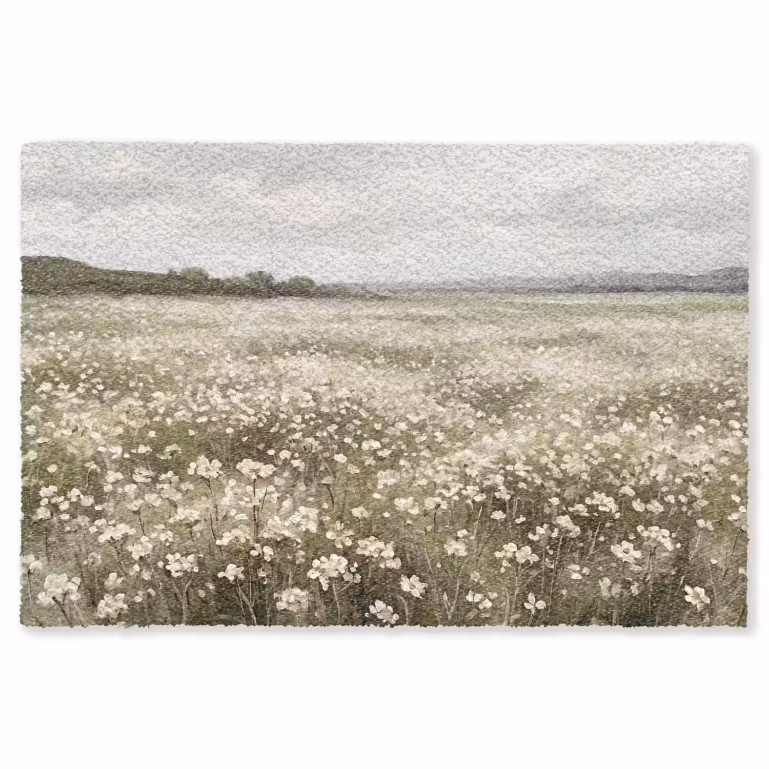 Illustratie - Landschap - Wit Vloerkleed Rechthoek klein -3d