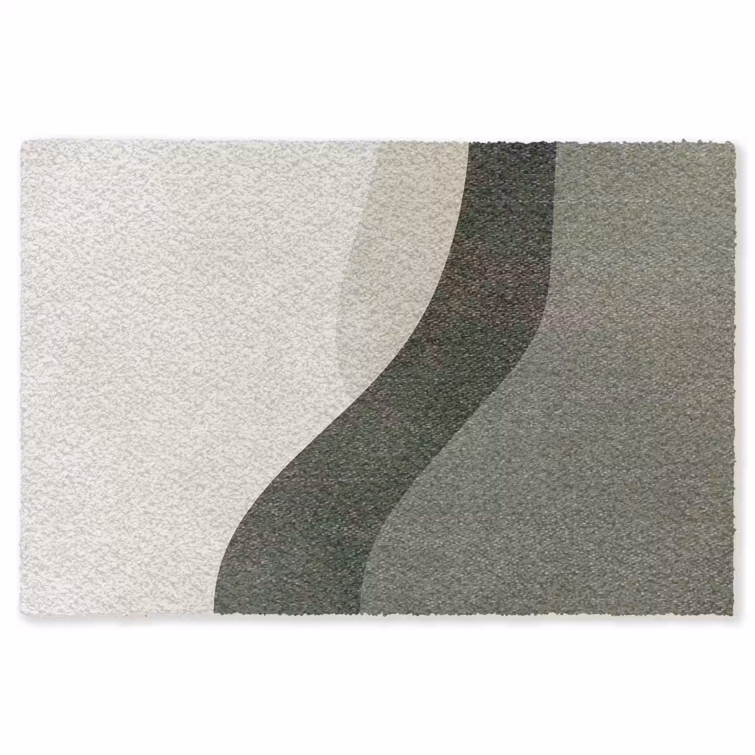 Japandi - Groen - Abstract - Modern Vloerkleed Rechthoek klein -3d