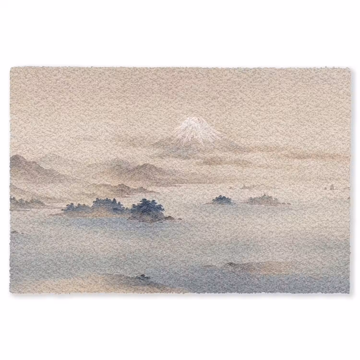 Japans - Landschap - Beige Vloerkleed Rechthoek klein -3d